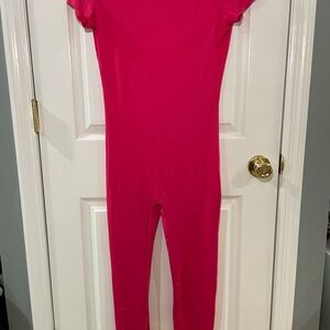 Vibrant Pink Short Sleeve Jumpsuit